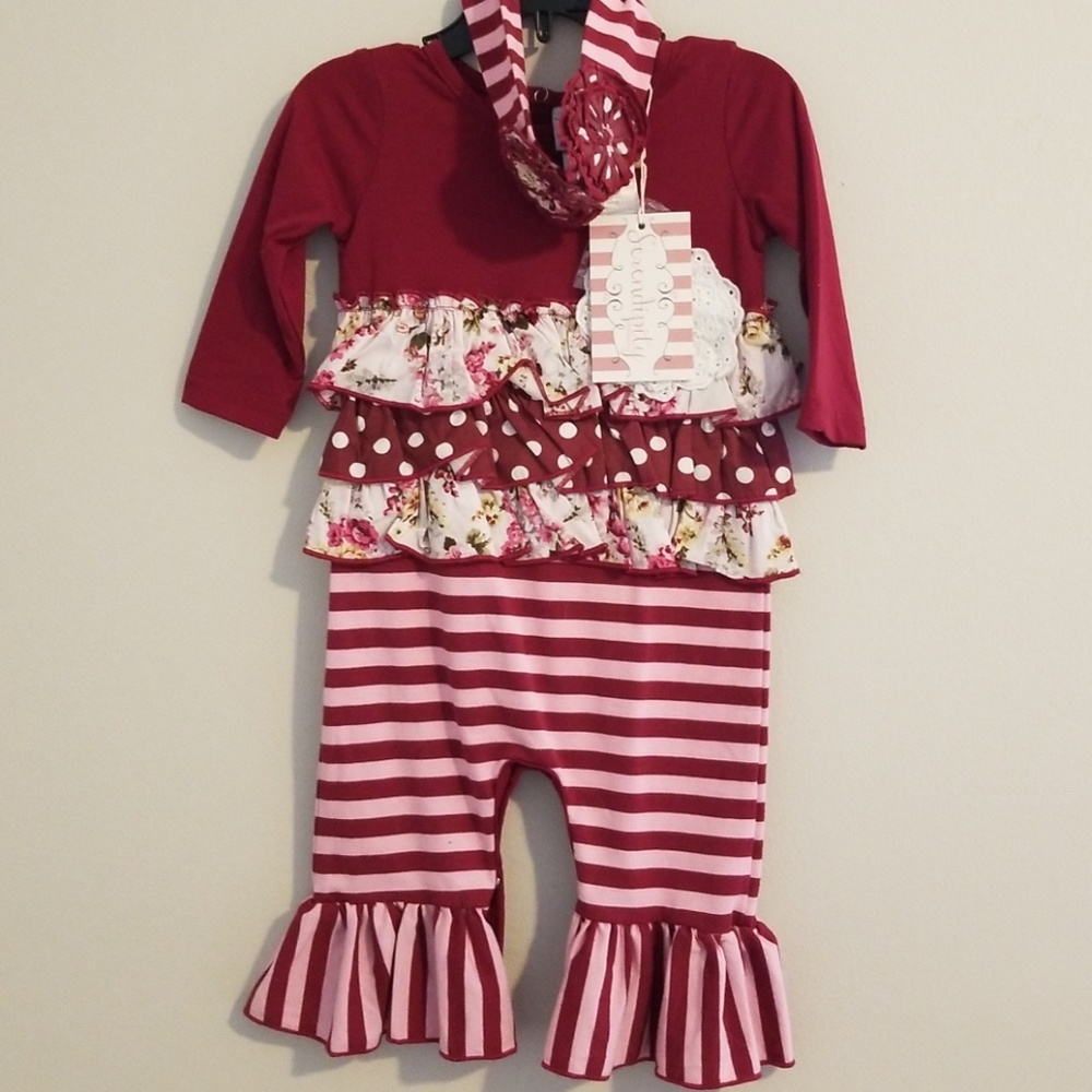 Two piece girl ruffle outfit
